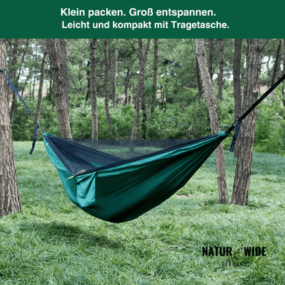 Camping-Hängematte mit Moskitonetz, Regenschutz-Tarp & Tasche