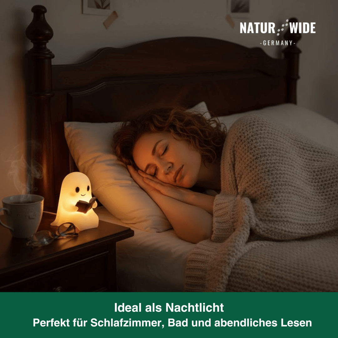 Niedliche Geist Leselampe – 3D LED Nachtlicht & Deko