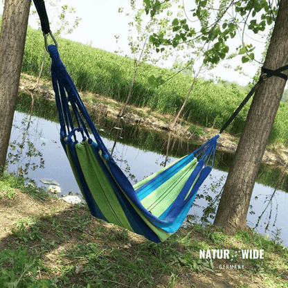Gestreifte Hängematte – Einzel- & Doppel-Outdoor-Schlafhängematte