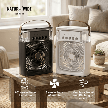 3-in-1 USB Luftkühler-Ventilator – Luftbefeuchter & 7-Farben LED-Nachtlicht