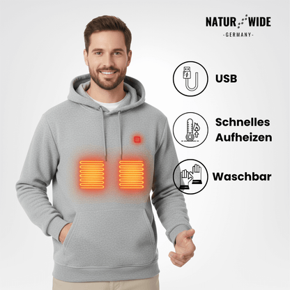 USB Beheizter Hoodie – Unisex Baumwoll-Hoodie mit Reißverschluss