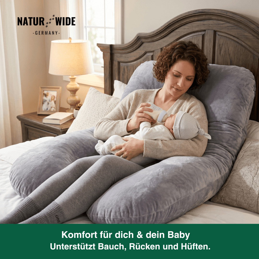 G-förmiges Ganzkörper-Schwangerschaftskissen – Memory-Foam, Baumwollbezug