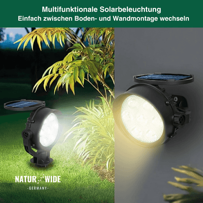 Solar Gartenstrahler LED – RGB & Weiß, IP65 & Verstellbar (2-in-1)
