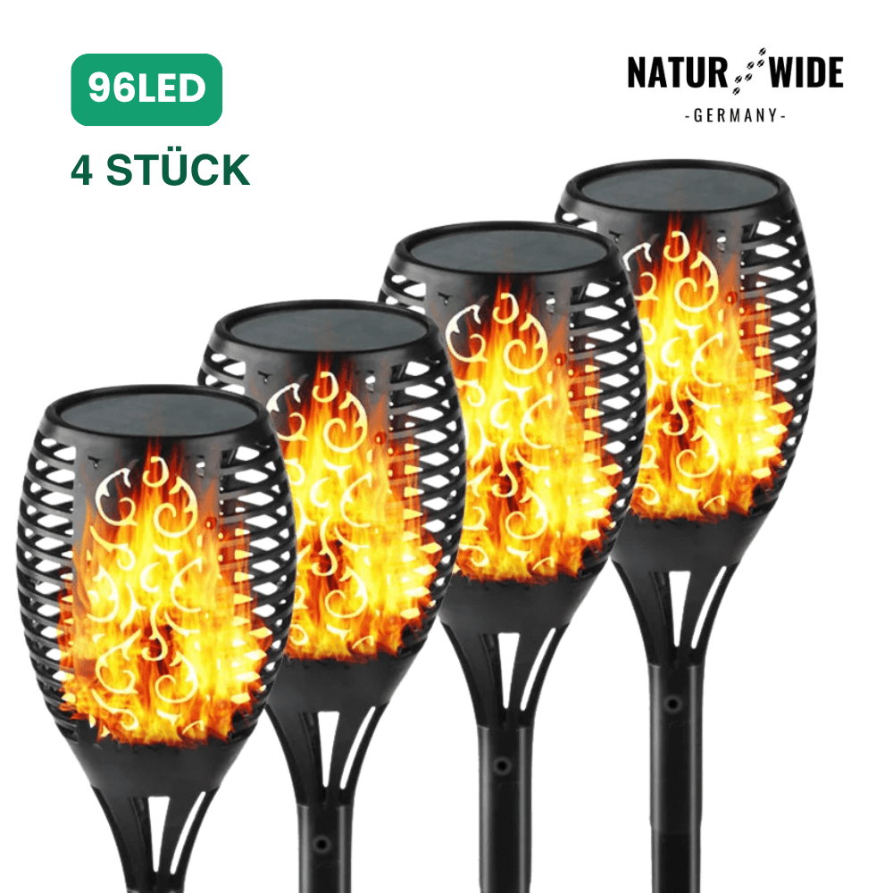 LED Solar Gartenfackel – wasserdicht & dekorativ