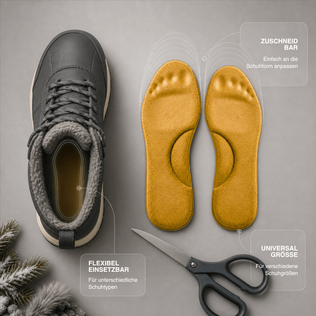 Winter Selbstheizende Thermo-Einlegesohlen – Memory Foam, Fell & extra warm