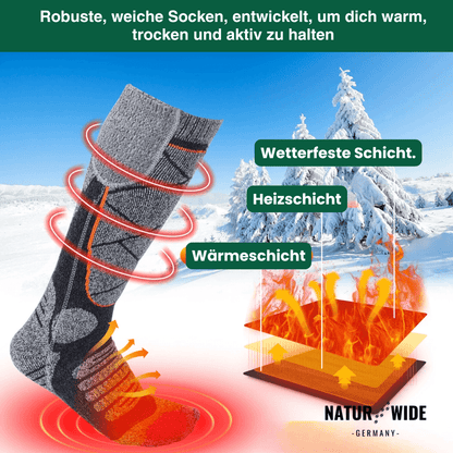 Beheizte Socken mit Akku (6000mAh) – Perfekt für Ski, Outdoor & Winter