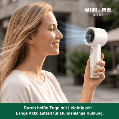 Handlicher Mini-Ventilator – 199 Geschwindigkeitsstufen, 6 Flügel, bürstenloser Motor