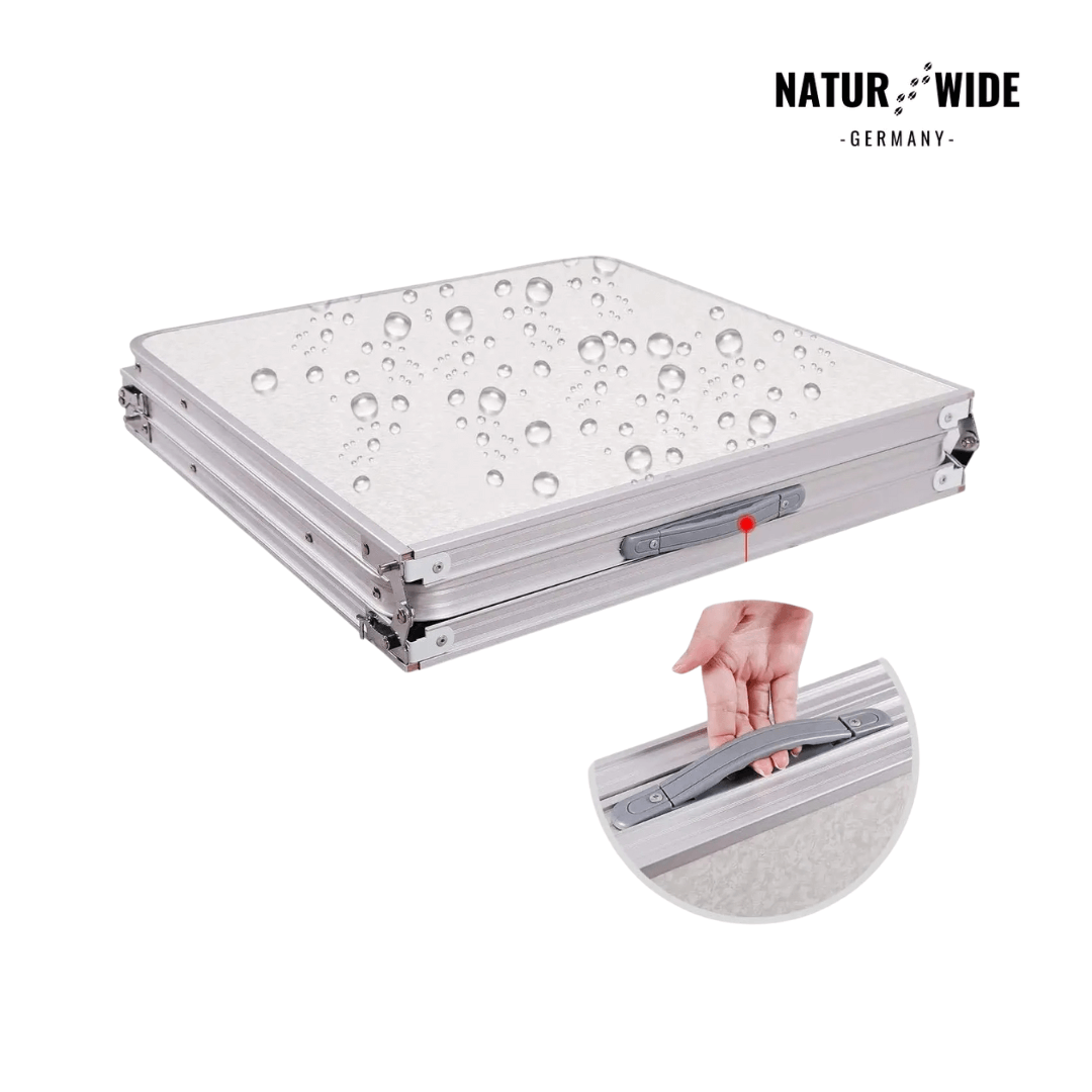 Klappbarer Campingtisch Höhenverstellbar – Alu Koffertisch