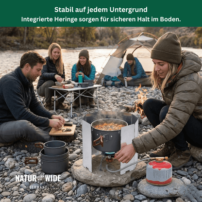 Ultraleichter 9-Platten Faltbarer Campingkocher-Windschutz