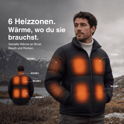 Beheizte Winterjacke – 6 Heiz-Zonen, wasserdicht & extra warm für Damen & Herren