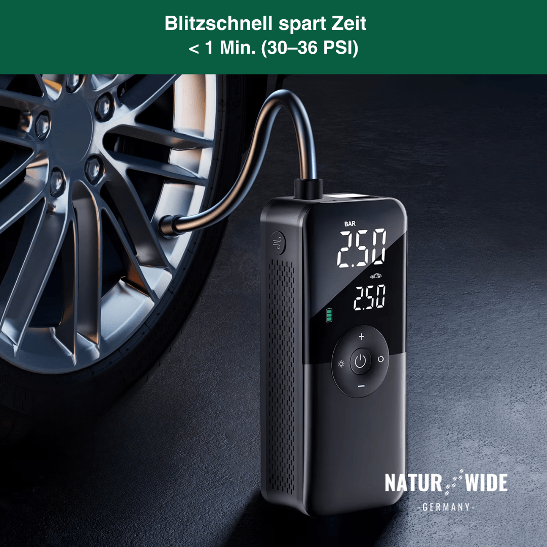 Kabelloser Reifenkompressor – Tragbarer Digitaler Luftkompressor & Powerbank
