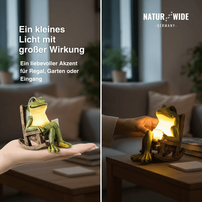 Solar Mini Frosch Gartenfigur – Leuchtende Outdoor Deko