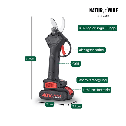 Elektrische Akku-Astschere – 30mm Schnittstärke (2 Akkus)
