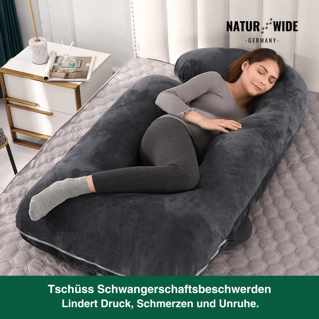 G-förmiges Ganzkörper-Schwangerschaftskissen – Memory-Foam, Baumwollbezug
