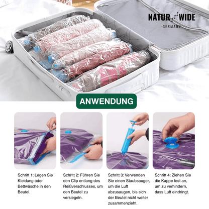 Vakuumbeutel für Kleidung & Bettwäsche – Platzspar-Set 3 Stück