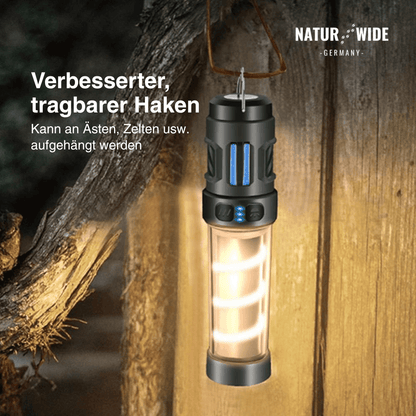 5-in-1 Campinglampe – LED-Taschenlampe & Mückenschutzlicht