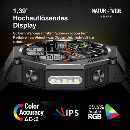 Militär GPS Smartwatch – AMOLED, 10ATM, HD Bluetooth-Anruf