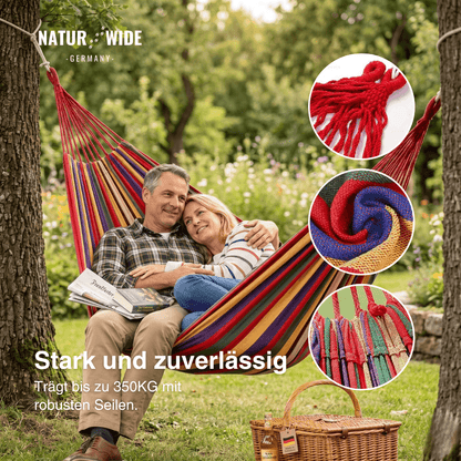 Gestreifte Hängematte – Einzel- & Doppel-Outdoor-Schlafhängematte