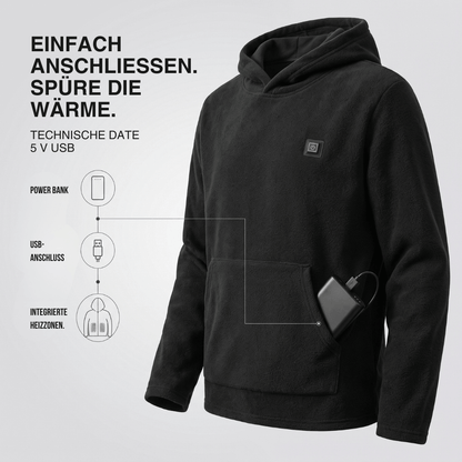 USB Beheizter Hoodie – Unisex Hoodie mit Reißverschluss