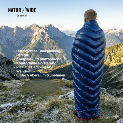 90% Gänsedaunen Schlafsack – 3-Jahreszeiten Ultraleicht Envelope-Stil – Naturwide