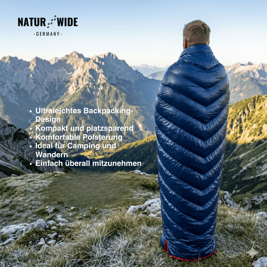 90% Gänsedaunen Schlafsack – 3-Jahreszeiten Ultraleicht Envelope-Stil
