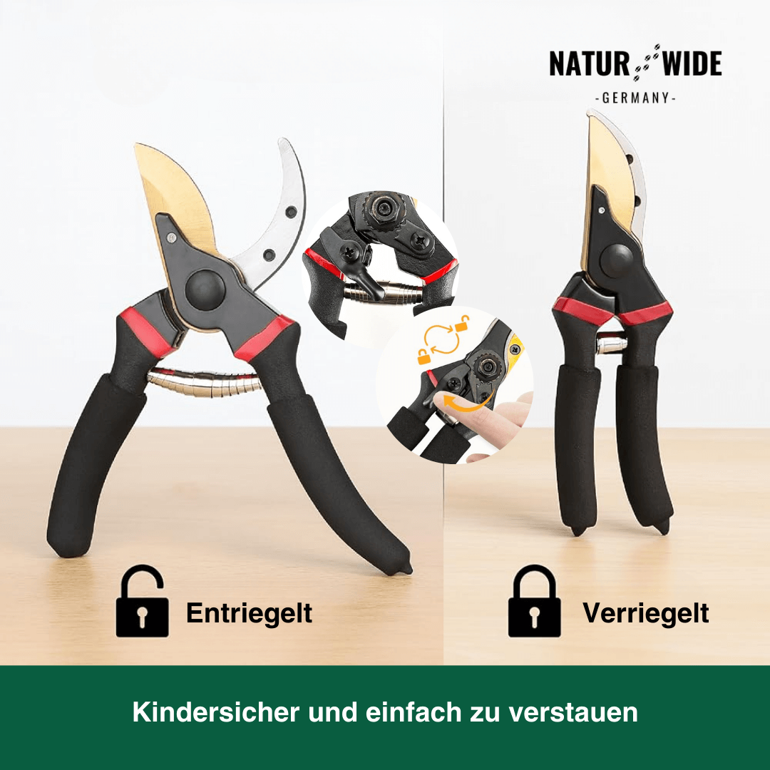 Profi Bypass-Gartenschere 21,5 cm – Scharfe Klinge & Ergonomisch
