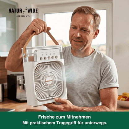 3-in-1 USB Luftkühler-Ventilator – Luftbefeuchter & 7-Farben LED-Nachtlicht