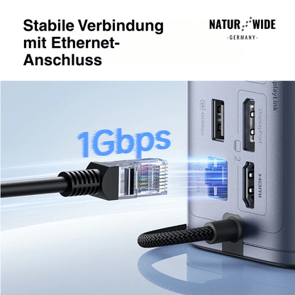 12-in-1 USB-C Hub – Doppelt 4K HDMI, 100W PD, RJ45, SD/TF