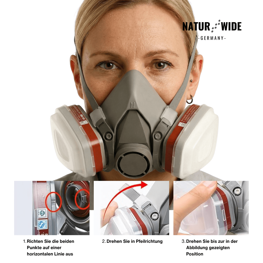 Halbmasken-Atemschutzmaske mit Schutzbrille – Modell 6200