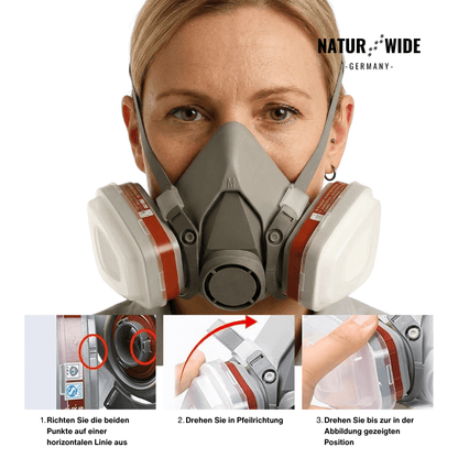 Halbmasken-Atemschutzmaske mit Schutzbrille – Modell 6200