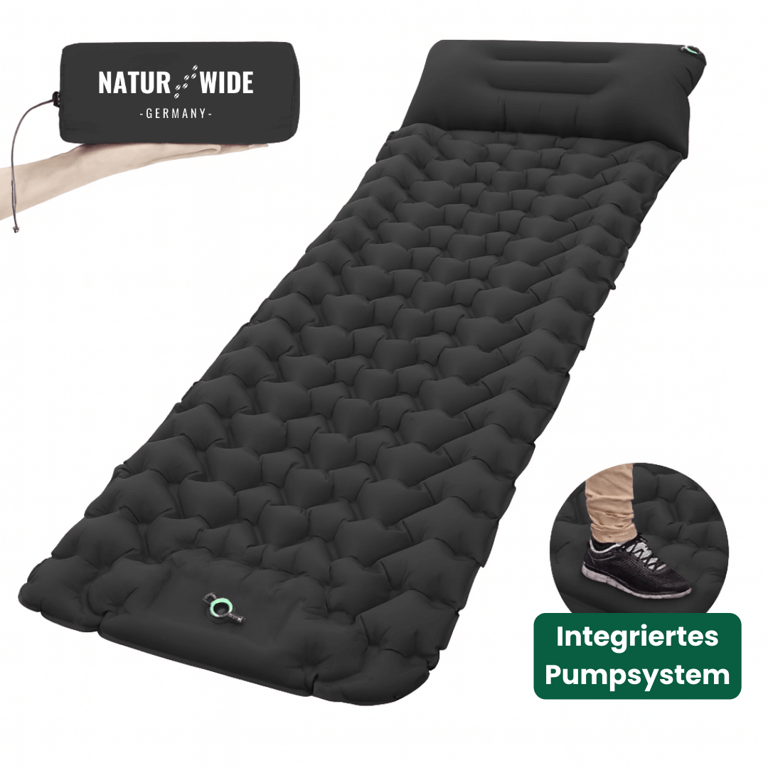 Ultraleichte Isomatte mit Fußpumpe, 8 cm dick – Naturwide