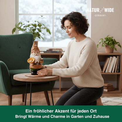 Lustiger Imker-Gartenzwerg mit Sonnenblume – Deko Figur