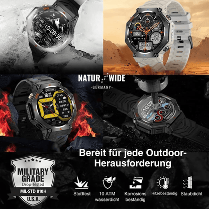 Militär GPS Smartwatch – AMOLED, 10ATM, HD Bluetooth-Anruf