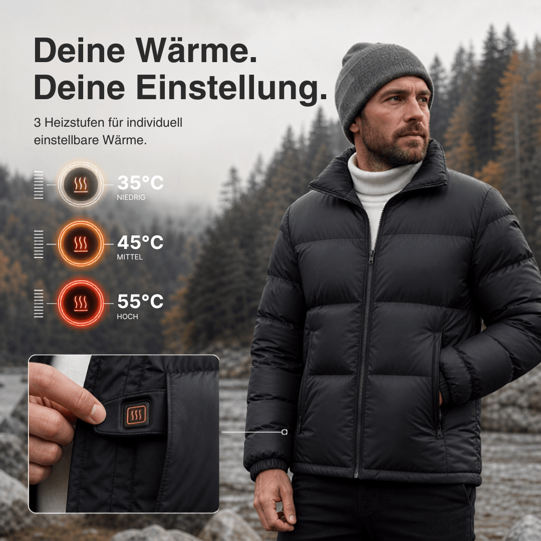 Beheizte Winterjacke – 6 Heiz-Zonen, wasserdicht & extra warm für Damen & Herren