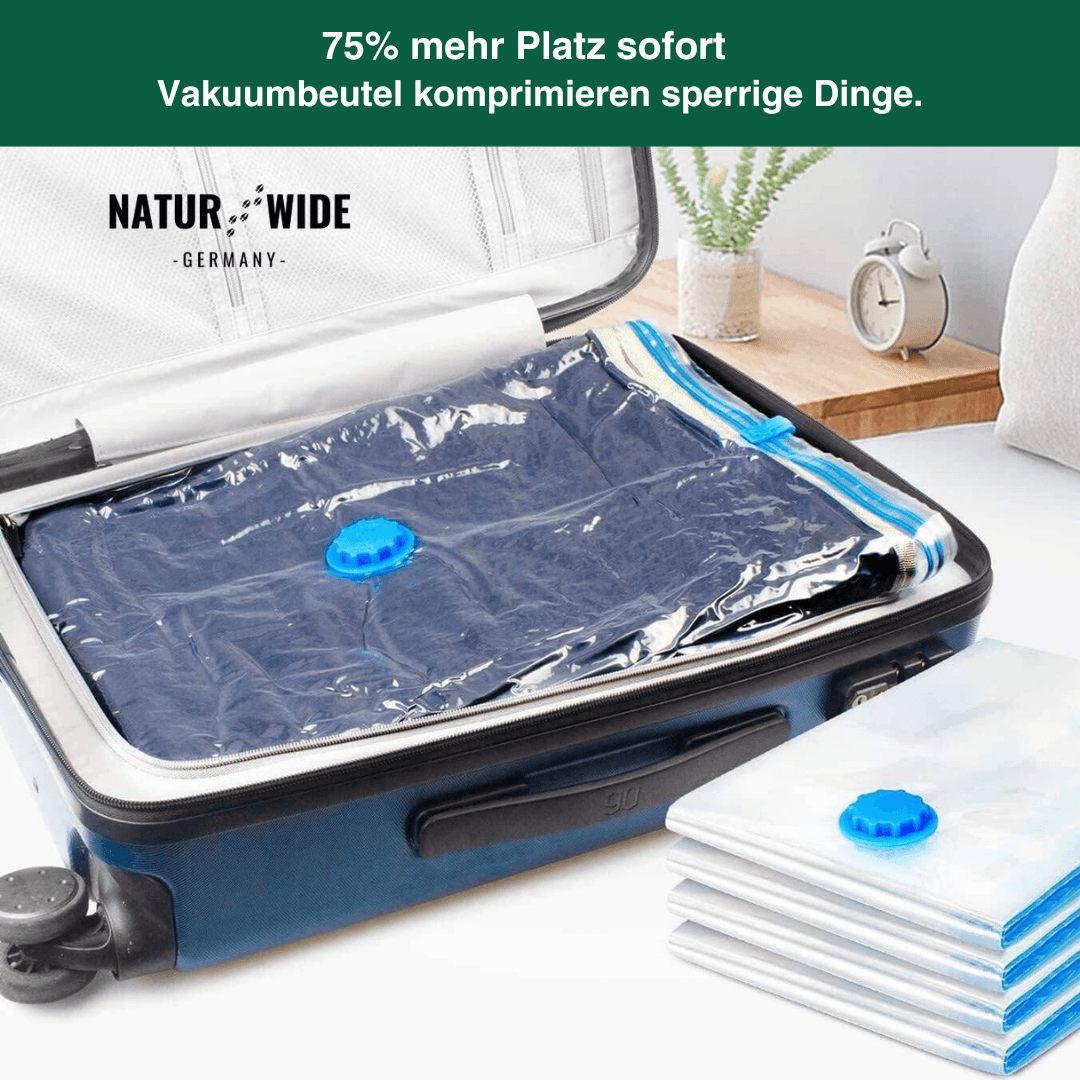 Vakuumbeutel für Kleidung & Bettwäsche – Platzspar-Set 3 Stück
