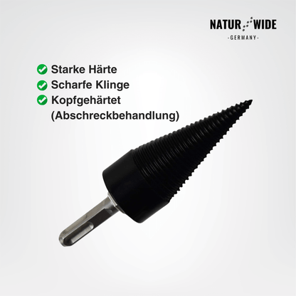 Brennholz-Spaltbohrer 32mm – Kegelspalter für Bohrmaschine