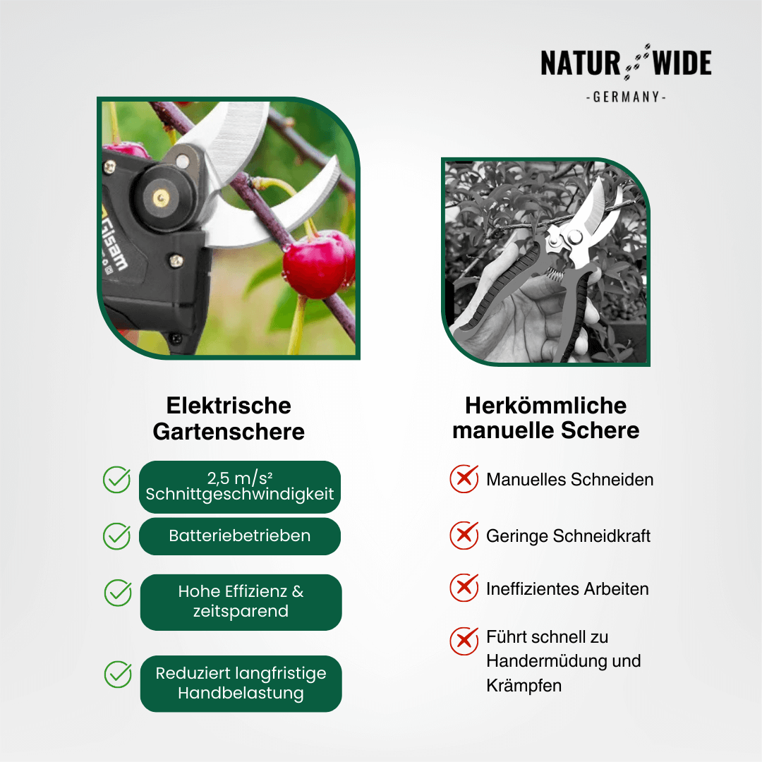 Elektrische Akku-Astschere – 30mm Schnittstärke (2 Akkus)