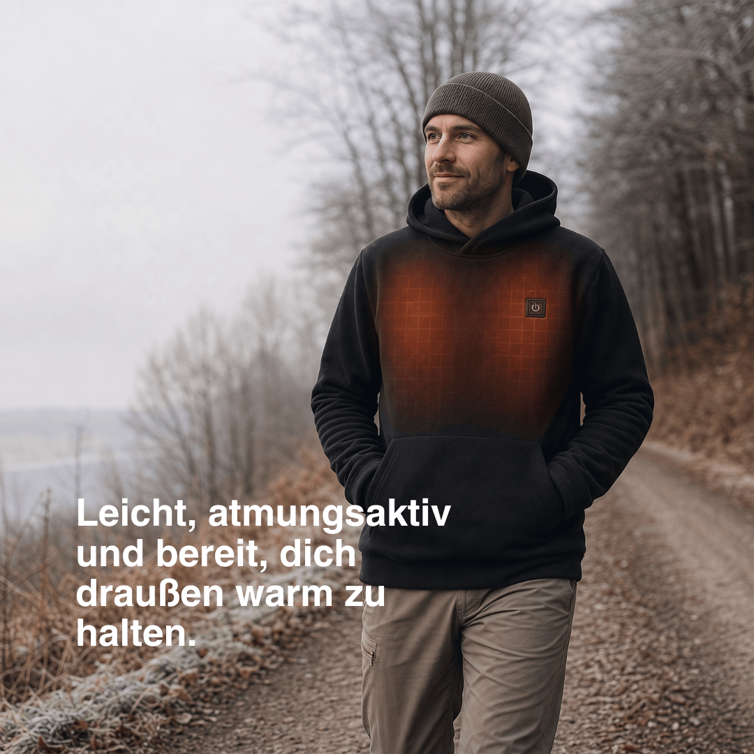 USB Beheizter Hoodie – Unisex Hoodie mit Reißverschluss