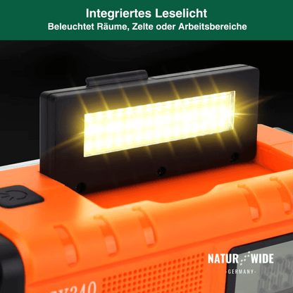 Notfall Kurbelradio 10000mAh 2.0 – Solar, LED-Licht & SOS-Alarm