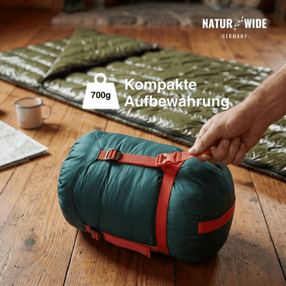 90% Gänsedaunen Schlafsack – 3-Jahreszeiten Ultraleicht Envelope-Stil