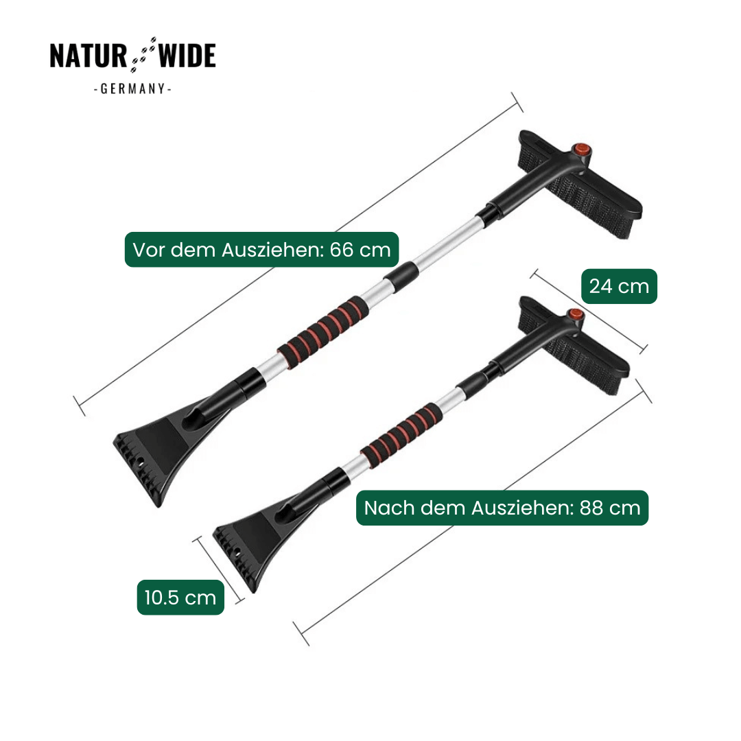 Teleskop Schneeschaufel & Eiskratzer – 2-in-1 Schneebürste