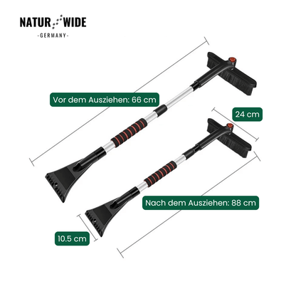 Teleskop Schneeschaufel & Eiskratzer – 2-in-1 Schneebürste