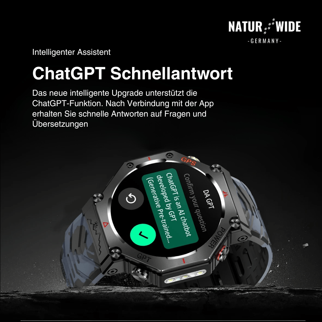 Militär GPS Smartwatch – AMOLED, 10ATM, HD Bluetooth-Anruf