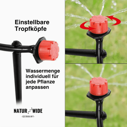 20m Mikro-Bewässerungssystem – Verstellbare Tropfer & Nebel