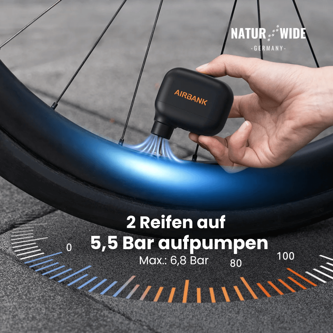Mini Tragbare Wiederaufladbare Fahrradpumpe – 6,9 bar