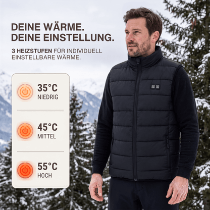 Beheizte Weste mit 9 Heiz-Zonen – Ultraleicht, USB-betrieben & ideal für Outdoor-Abenteuer