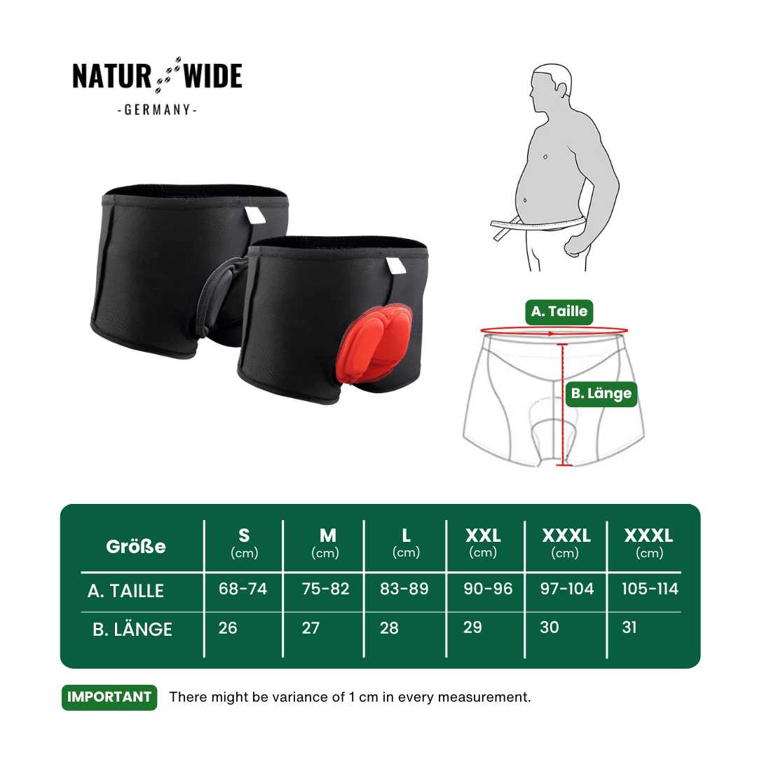 Herren 4D Gepolsterte Fahrrad-Unterhose