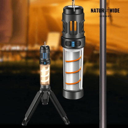 5-in-1 Campinglampe – LED-Taschenlampe & Mückenschutzlicht