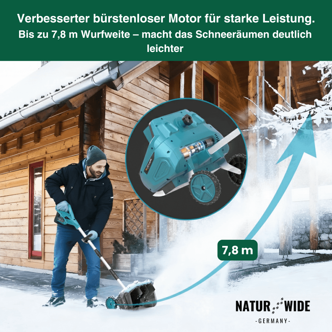 Akku Schneefräse 3500W – Bürstenloser Schneeschieber
