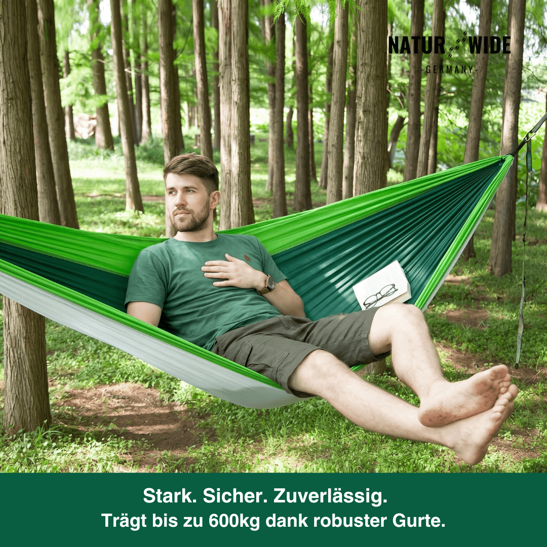 Camping-Hängematte mit Moskitonetz, Regenschutz-Tarp & Tasche